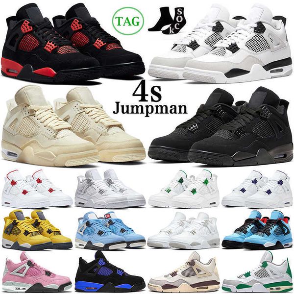 

jumpman 4 4s mens basketball shoes military black cat canvas red thunder university blue thunder pink cactus jack men women tra jordens jord