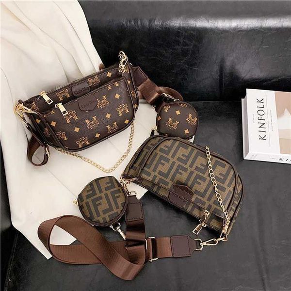 

purses bag female versatile style flower one shoulder small square bag printed chain oblique span