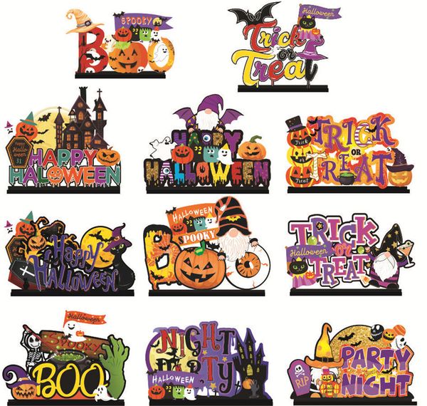 

decor happy halloween table decorations centerpieces wood table sign trick or treat halloween night party for kitchen room