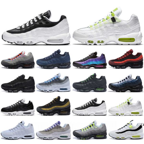 

running shoes sports sneakers trainers triple black white particle grey neon 95s laser fuchsia greedy red 2022 95 worldwide seahawks men