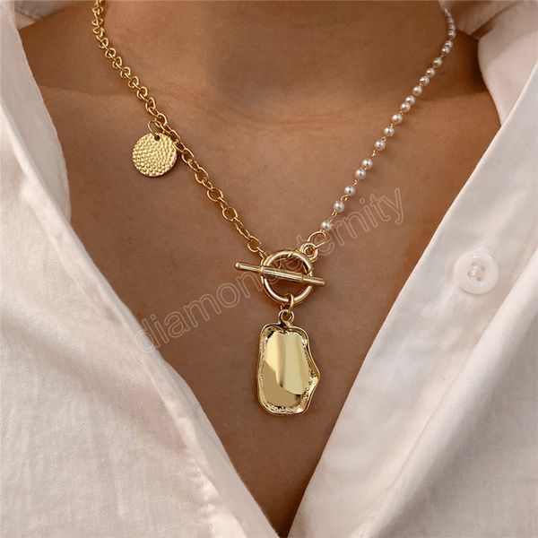 

gold color necklaces mixed linked circle necklaces for women minimalist choker necklace jewelry, Silver