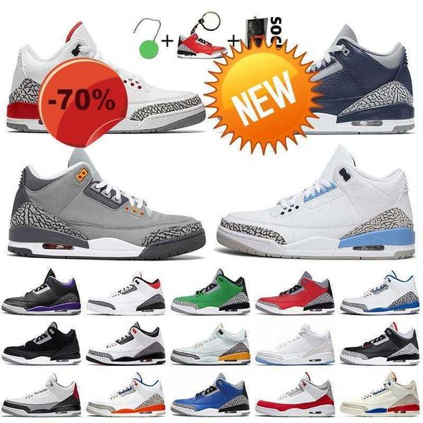 

2022 fashion jumpman 3 3s mens basketball shoes katrina georgetown midnight navy cool grey unc laser orange tinker hatfield trainers
