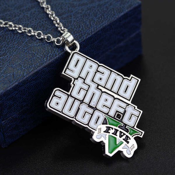 

pendant necklaces cool 5 figurines ps4 game cs necklace 5 pendent necklaces for robo rock collares electronic game jewelry l221011, Silver