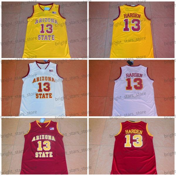 

ncaa 13 james harden basketball jersey arizona state white yellow mens sun devils college basketball jerseys stitched, Black