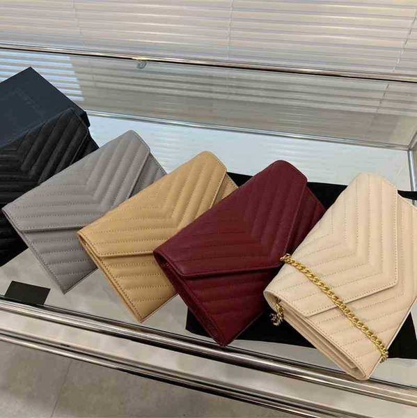 

designer handbags classic chain shoulder bags leather women senior card bag fashion 5-color size 20cm matching