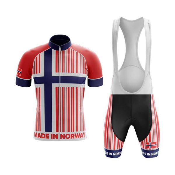 

2022 team the norwegian cycling short sleeve jersey with bib shorts kit-a12 summer jerseys, Black;red