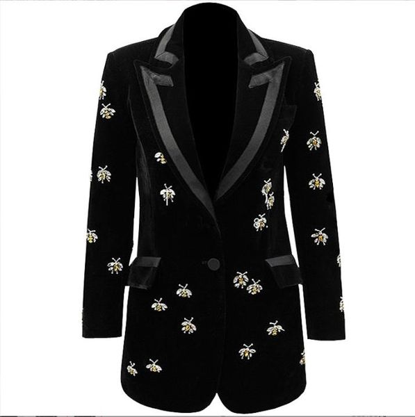

104 xxxl 2022 autumn brand same style coat long sleeve lapel neck button blazers luxury womens clothes sanmusen, White;black