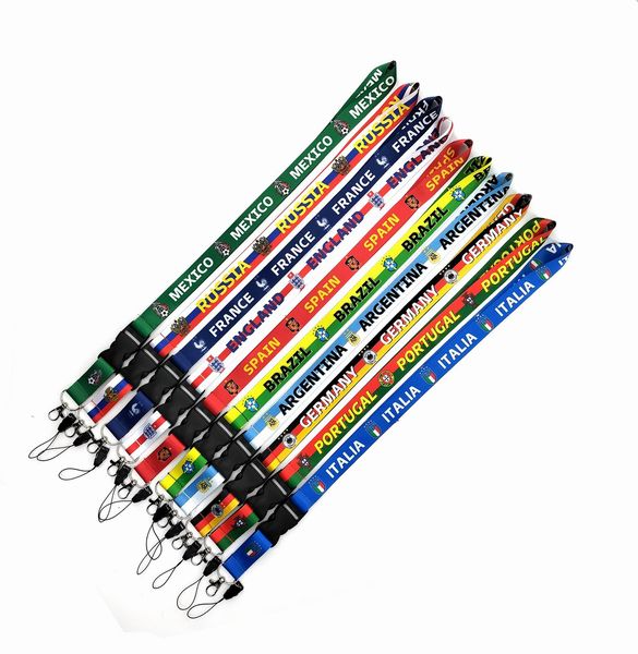 

world cup national team keychains lanyard neck strap for id card holders with black lanyards office neck strings/strap usb camera diy phone, Silver