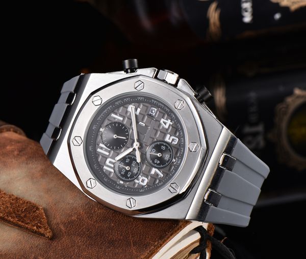 

stainless steel wrist watches for men 2022 new mens watches all dial work apgolo quartz watch luxury brand clock ap2, Slivery;brown