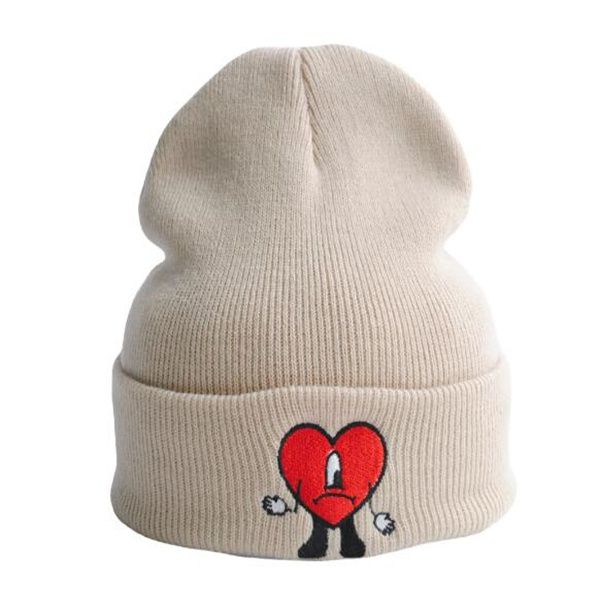 

badbunny bad rabbit embroidered knitted hat european autumn and winter warm wool beanie hats for men and women gc1718, Blue;gray