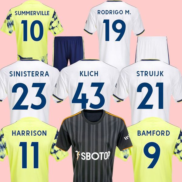 

22 23 bamford soccer jerseys raphinha harrison yellow shirt 2022 2023 leeds unitedes james meslier player uniforms men kids black goalkeeper, Black;yellow