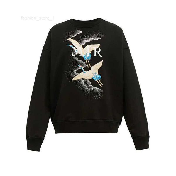 

men's hoodies sweatshirts mens fashion crane printed men women stylist jacket size s-xlb344, Black