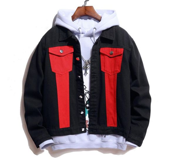 

2022 new slim mens jackets and coats casual denim jacket men veste homme jeans coat male purple orange nn08qkn29, Black;brown