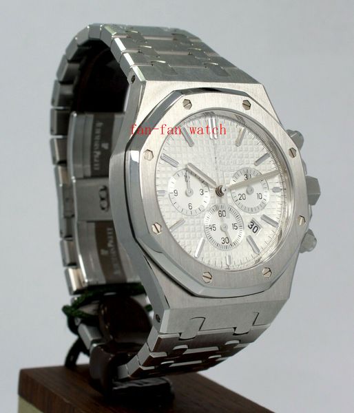 

store recommendation waterproof watch fashion chronograph 41mm white 26320 automatic movement mens watch, Slivery;brown