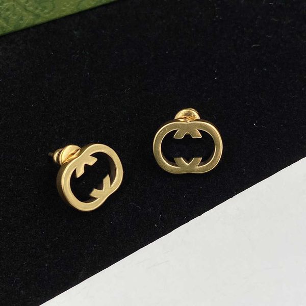 

stud new fashion brand earrings double g letter personality women wedding party designer jewelry high quality, Golden;silver
