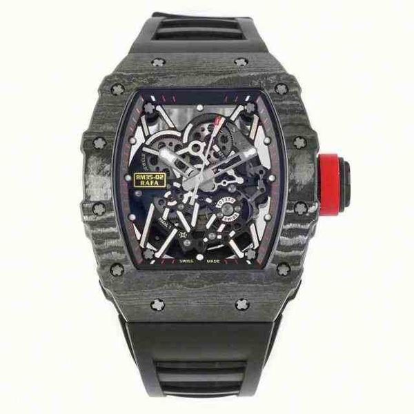 

luxury mens mechanics watch richa men wrist hollowed out superior quality eble carbon fibre case rm es