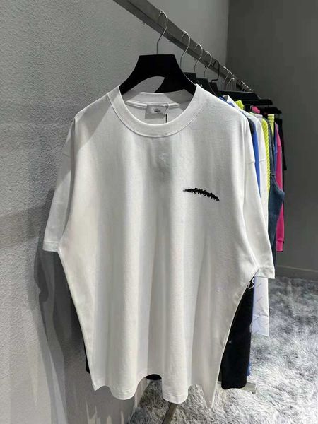 

fashion brand designer t shirt seal tape letter printed short sleeve loose casual men's clothing white, White;black