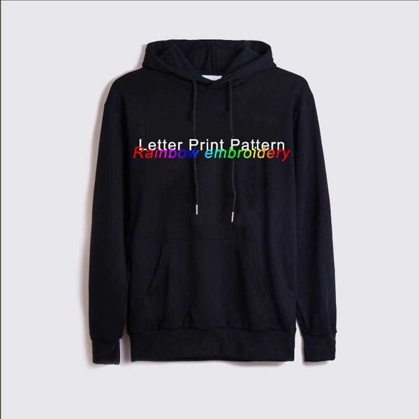 

fashion women's men's hoodies long sleeve for autumn winter casual sweatshirts contrast color clothing with letter pattern print h, Black
