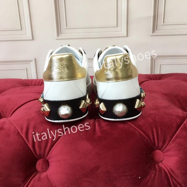 

2022 casual men women shoes luxury designer sneaker striped rubber outsole leather pointed runner dgs'dolc'gabbanas uun, Black