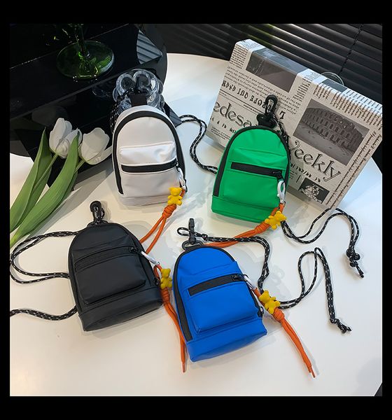 

girls purse children messenger mini pendant keys bag kids single shoulder headphones receive keys bags wallet q9243, White