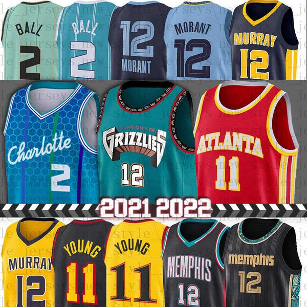 

memphi grizzlie basketball jerseys lamelo 2 ball ja 12 morant trae 11 young atlantas hawk charlottes hornet men jersey