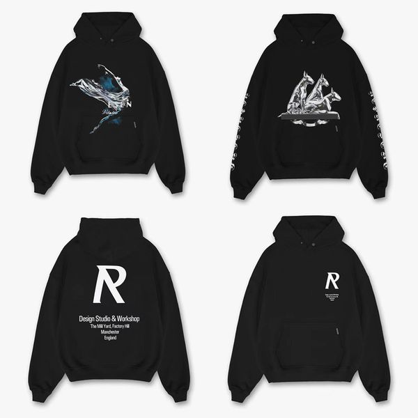 

21fw europe uk dogs hoodie autumn winter casual plus size men women dancers washed hell street oversize distressed cotton street pullover ho, Black;brown