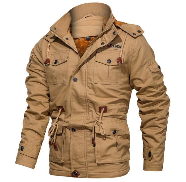 

winter casual plus size hooded men's jackets with fleece and a thick mid-length jacket outerwear coat mmjw99lh33, Black;brown