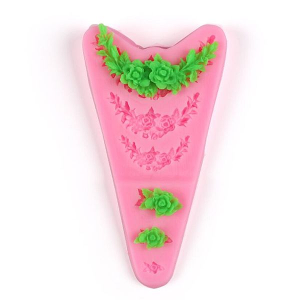 

flower silicone mold cake tools sugar paste 3d diy fondant cake decor tool chocolate fence shaped kitchen liquid 1223343