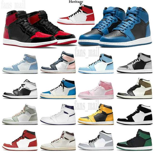

2022 jumpman 1s basketball shoes 1 dark marina blue heritage bio hack atmosphere atmosphere bred patent university blue hyper royal men wome