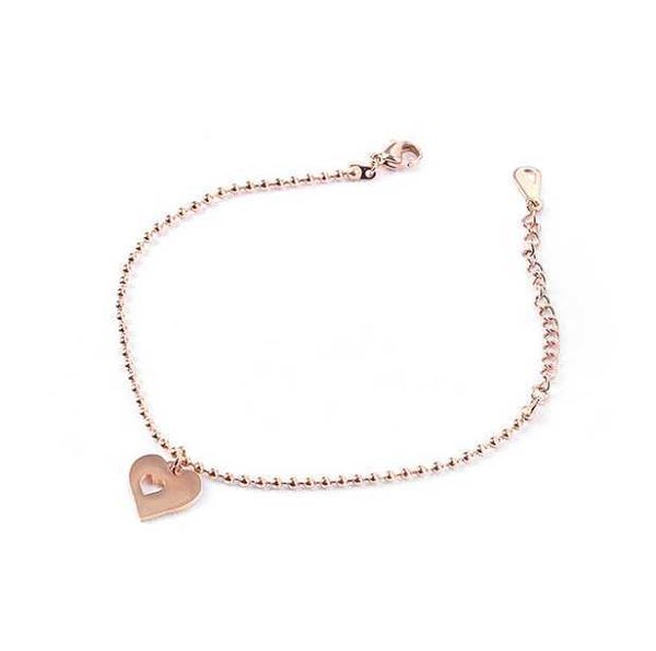 

beaded strands sz0013-r new fashion love heart rose gold chain bracelets for women charms women's bracelet engagement gifts chain l2210, Black