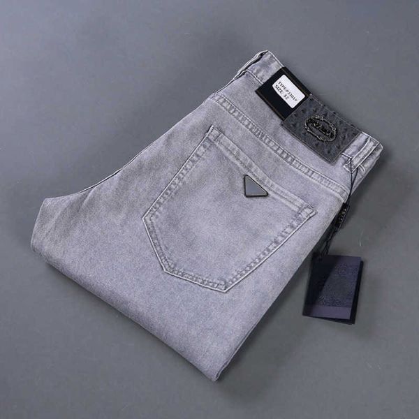 

luxury large mens jeans pra designer pants metal triangle embroidered trousers man business casual sweatpants 4xl 5xl 6xl, Blue