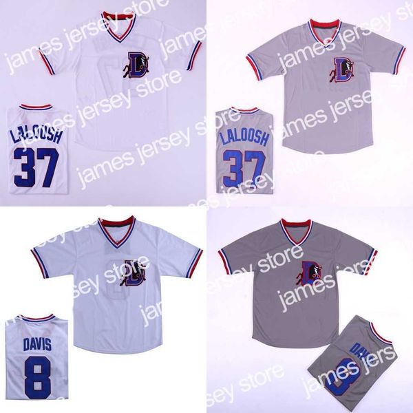 

baseball jerseys bull durham #8 crash davis #37 nuke' laloosh stitched movie baseball jersey white greying, Blue;black