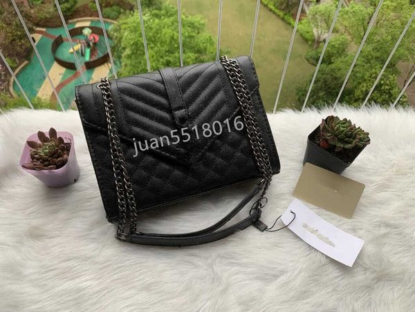 

2022 designers leather women shoulder bags crossbody luxury handbags clutch purses ladies wallets tote gold silver black chain bag frame
