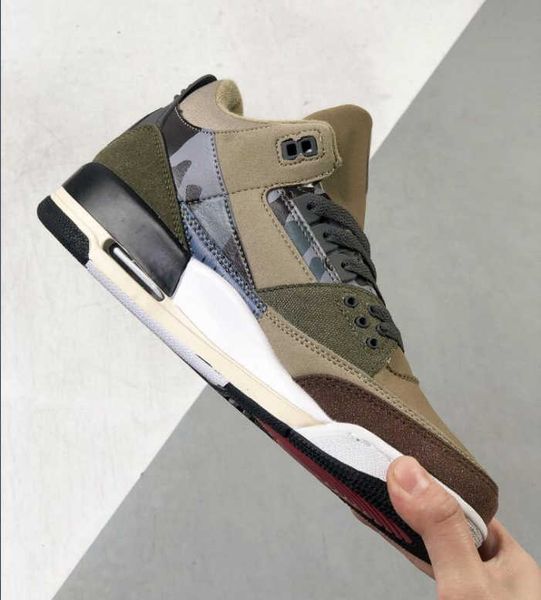 

shoes brand 3 patchwork men basketball 3s dark hazel multi-color sneakers trainers sports us 7-12, Black