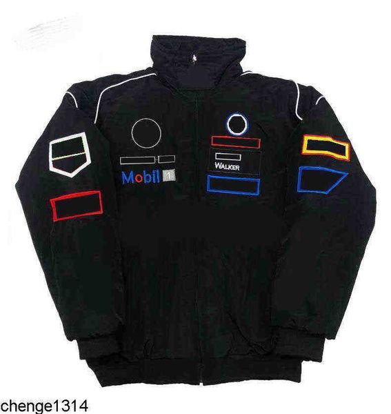 

men's jackets new racing jacket full embroidered team cotton padded, Black;brown