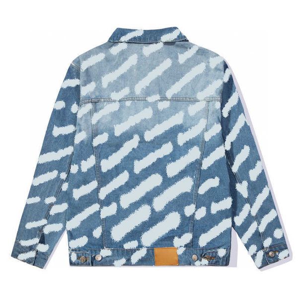 

22aw mens denim jackets fashion letter full print jacket man loose street style outerwear womens cotton clothing coats woman classic, Black;brown