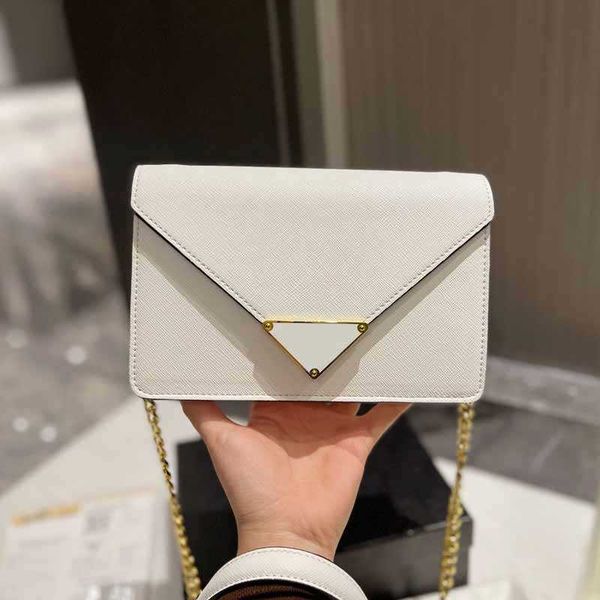 

designer handbag envelope organ bags chain crossbody bag cowhide leather triangle sign shoulder messenger plain wallets handbags purse