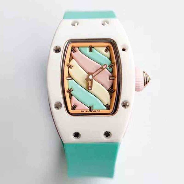 

luxury mechanics watches richa wristwatch business leisure rm07-03 fully automatic mechanical mill r watch white ceramic tape trend female 4