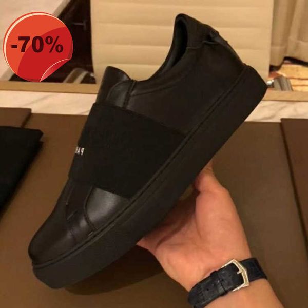 

causal shoes sneakers slip-on trainers dress shoes luxury designers paris comfort leather mens womens chaussures with box, Black