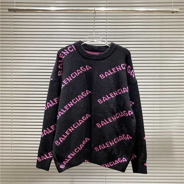 

fashion sweater winter balemcigas 2022 autumn women new cardigan ladies brand paris home letter jacquard men's women's loose round, White;black