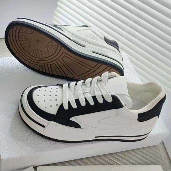 

2022 designer sneakers calfskin casual shoes vintage suede leather trainers all-match stylist sneaker patchwork leisure shoe platform, Black