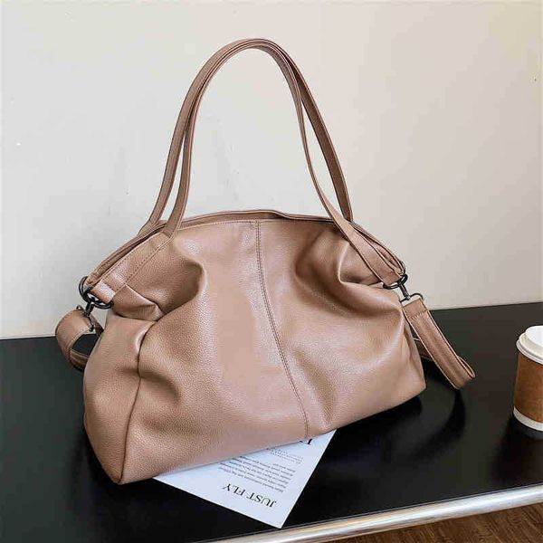 

fashion pu leather handbag capacity crossbody solid shoulder female tote bags versatile large lady hand bag