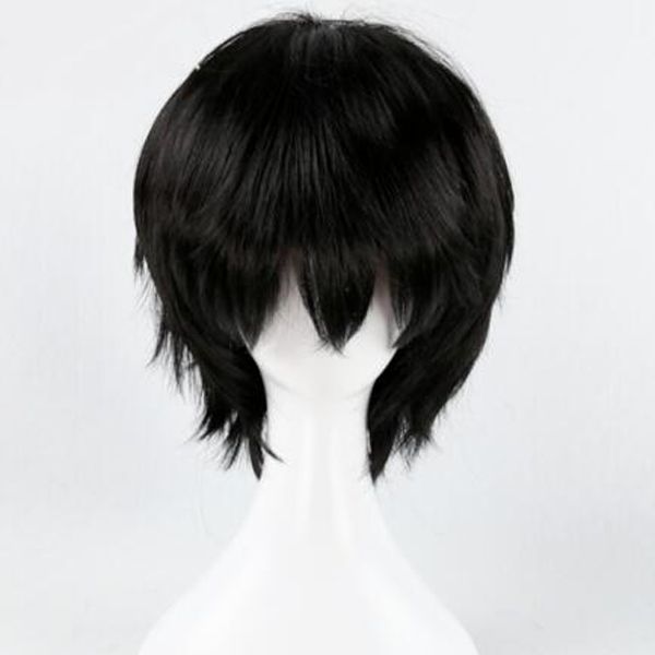 

2022 fashion woman straight line black short cosplay party wig cos wig