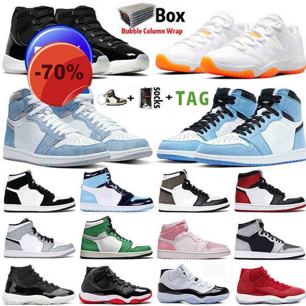 

2022 with box jumpman 1 1s mens basketball shoes hyper royal university blue obsidian unc lucky green 11 11s 25th anniversary women sneakers
