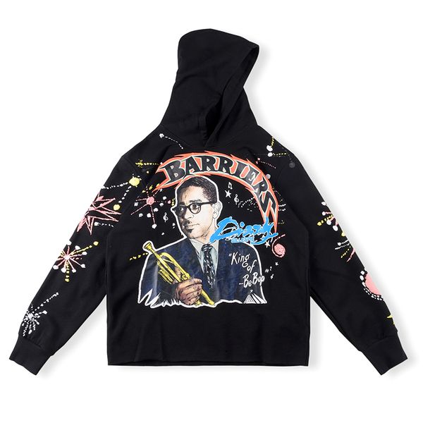 

double printed sweatshirts hoodie for men women superior trend fleece hoode pullovers, Black