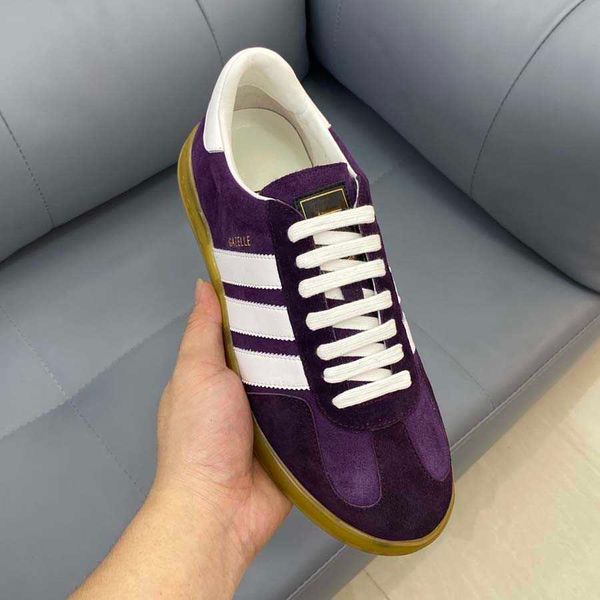 

2022 fashion men shoe real leather handmade multicolor gradient technical sneakers famous joint name shoes trainers training, Black