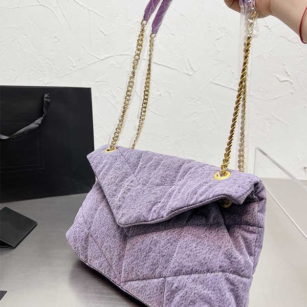 

2022 vintage luxury s washed denim large capacity designer totes fashion chain handbags shoulder lady messenger crossbody bag