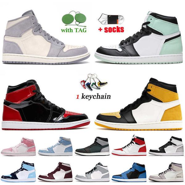 

with socks jumpman 1 basketball shoes women mens high og 1s pale ivory nrg igloo patent bred yellow toe stage haze sports trainers heritage