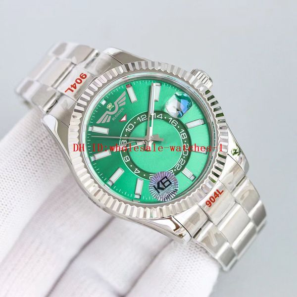 

5 star super watch tw k6 f cal.9001 automatic movement wristwatch 42mm 326934 green dail ring comm month work sapphire men watches, Slivery;brown