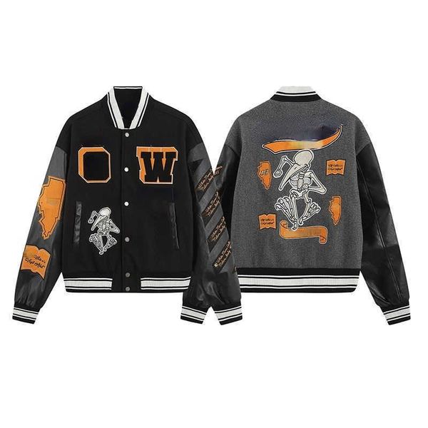 

off sportswear designer jacket autumn men's winter outdoor button embroidery long sleeve coat new baseball jackets women's sweatsh, Black;brown